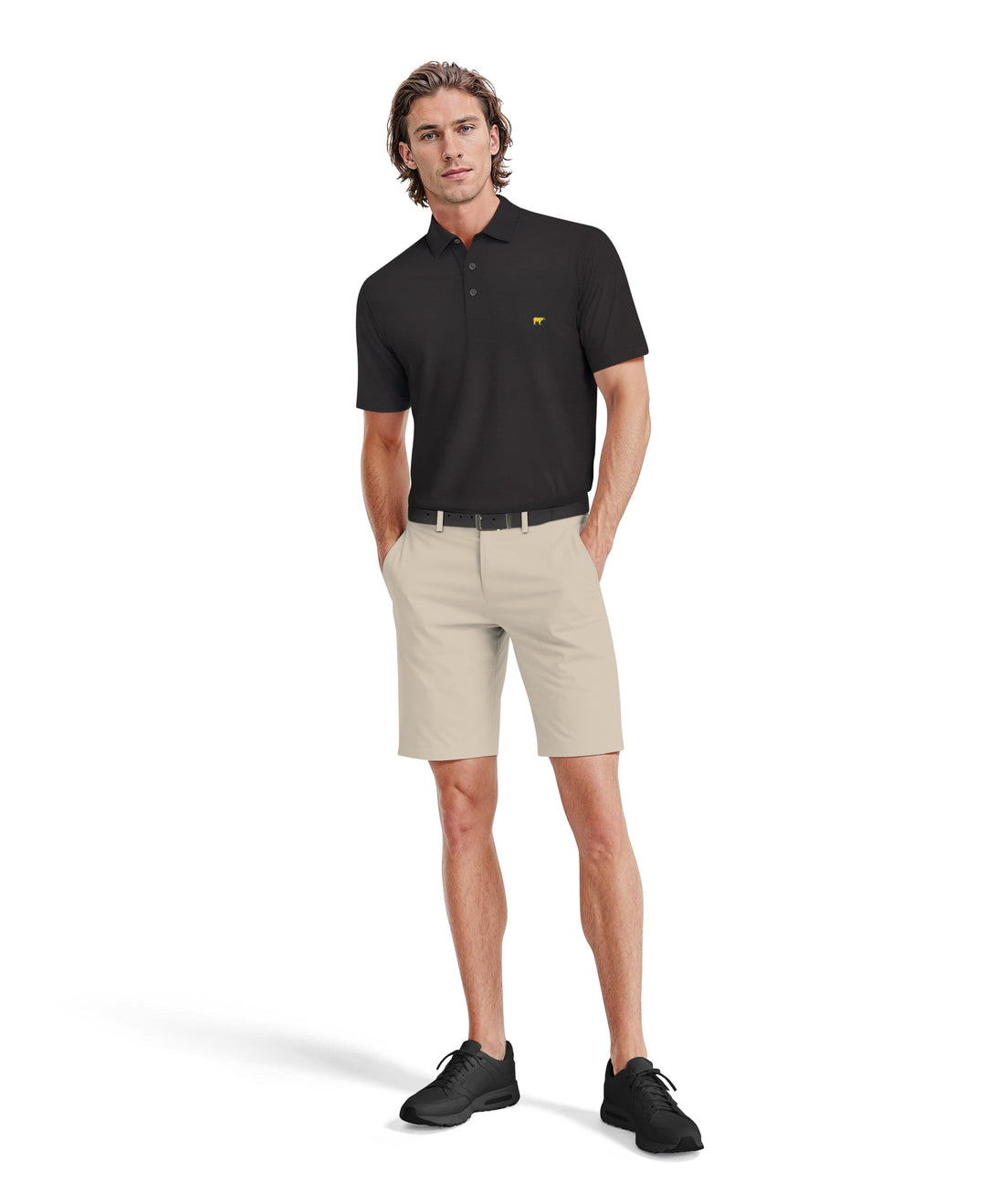 Men's Short Sleeve Textured Solid Polo
