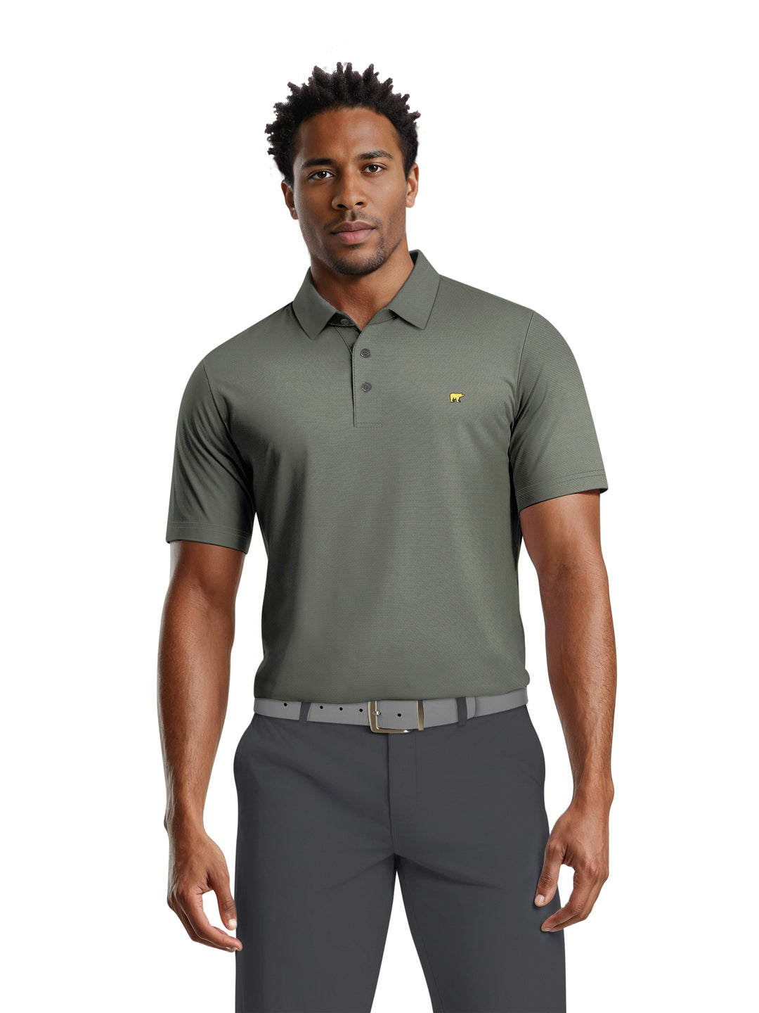 Men's Short Sleeve Textured Solid Polo
