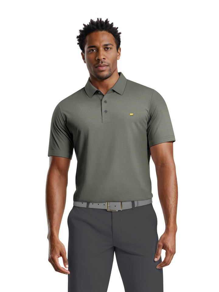 Men's Short Sleeve Textured Solid Polo