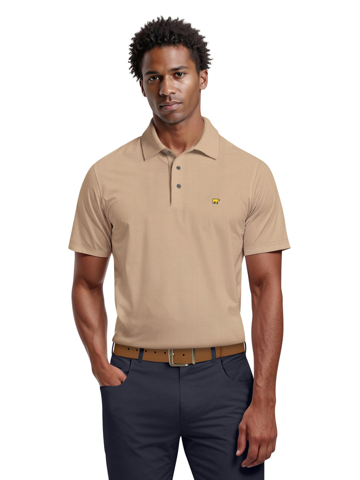 Men's Short Sleeve Textured Solid Polo