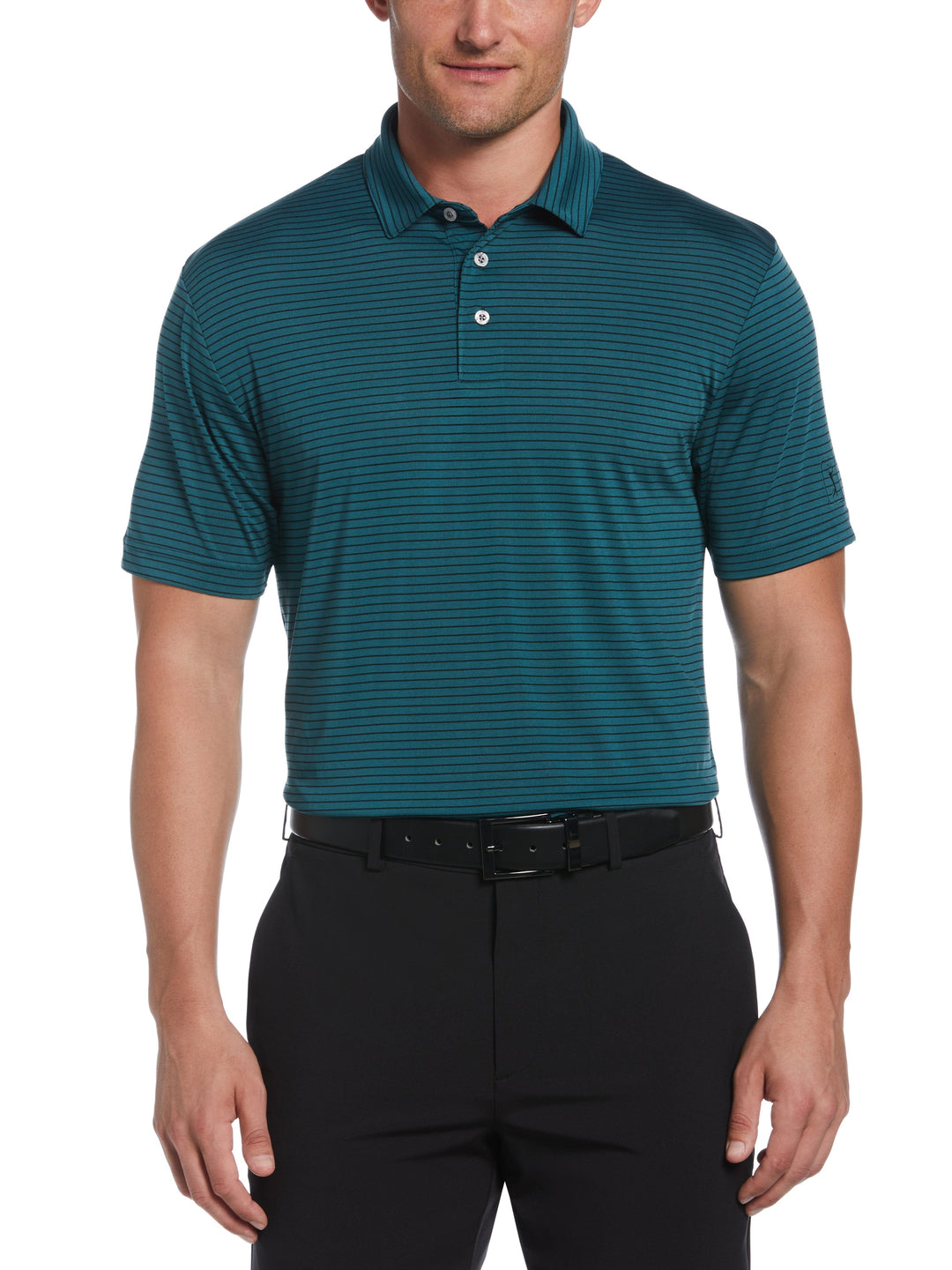 Single Feeder Stripe Golf Polo (Green Heron) 