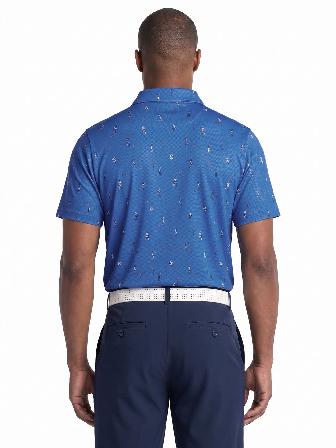 Men's Skeleton Golfer Novelty Print Polo