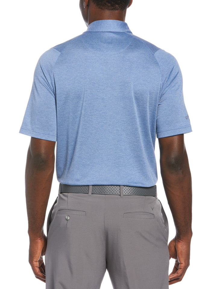 Soft Touch Color Block Golf Polo (Med Magnetic Bl Hthr) 