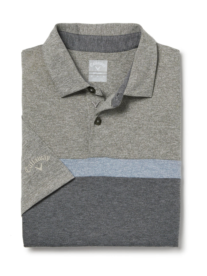 Soft Touch Color Block Golf Polo (Black Lichen Htr) 