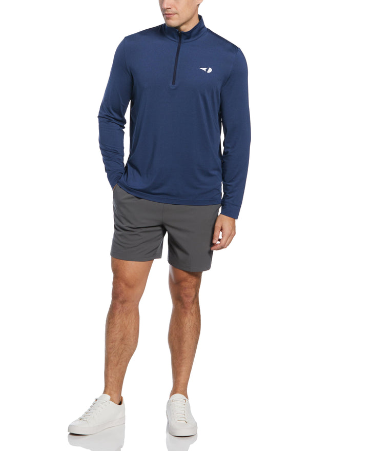 Solar 1/4 Zip Tennis Shirt (Peacoat Htr) 