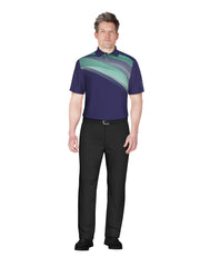 Solarized Asymmetric Print Golf Polo (Clematis Blue) 