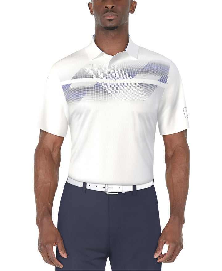 Solarized Chest Print Golf Polo (Bright White) 
