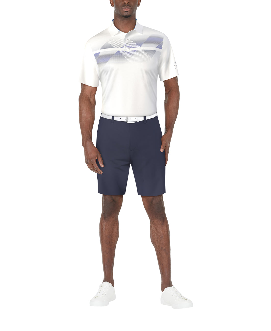 Solarized Chest Print Golf Polo (Bright White) 