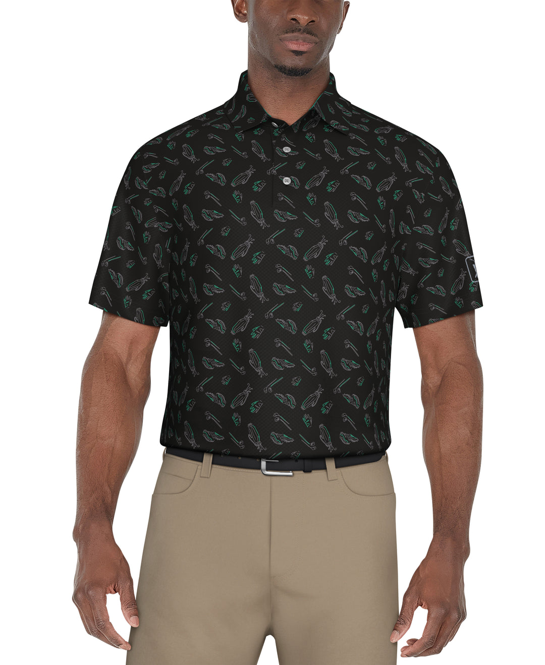 Solarized Golf Print Golf Polo (Caviar) 