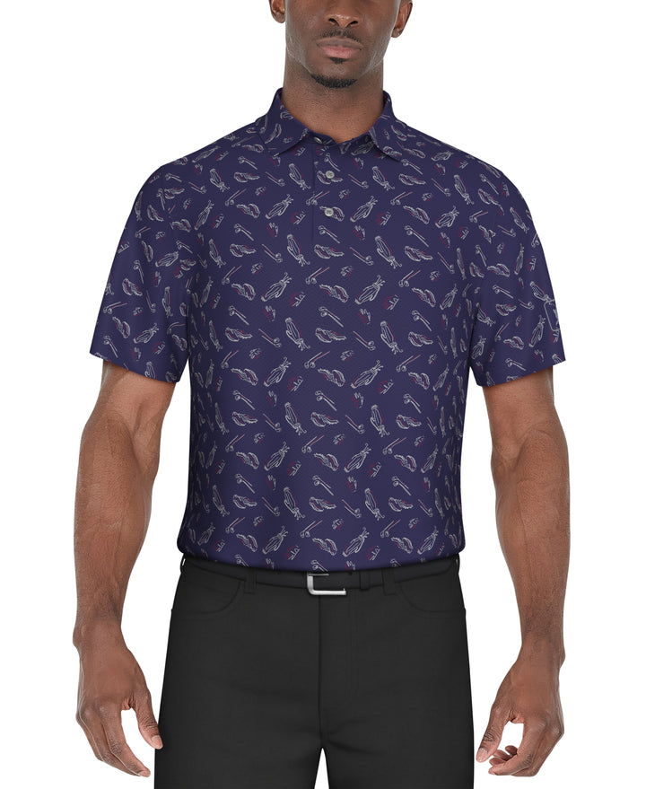 Solarized Golf Print Golf Polo (Clematis Blue) 