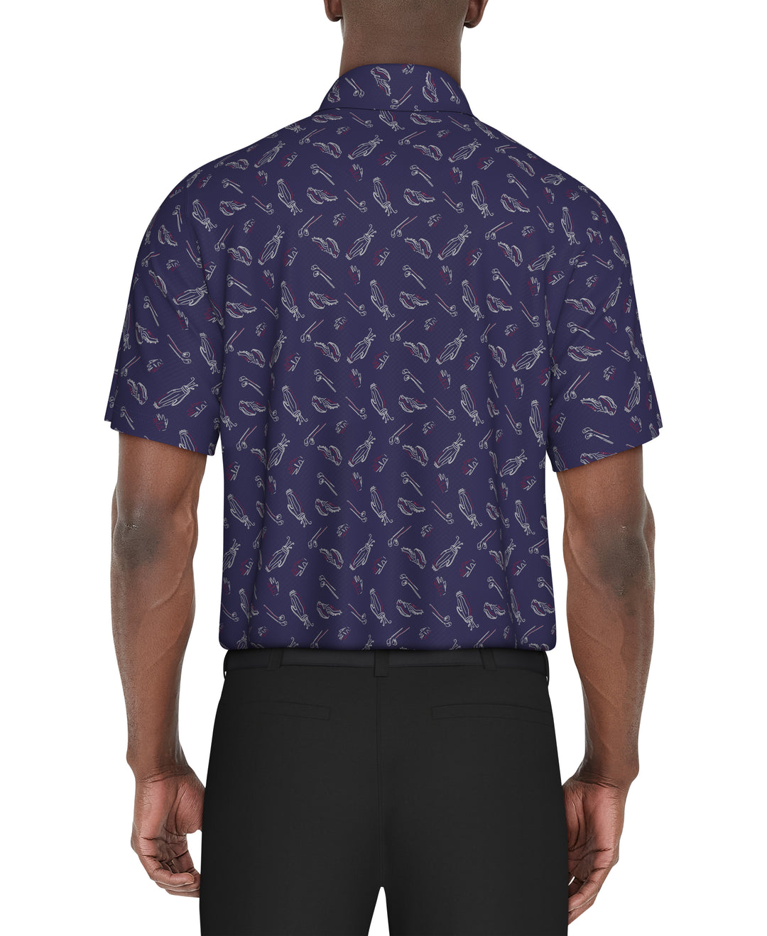 Solarized Golf Print Golf Polo (Clematis Blue) 