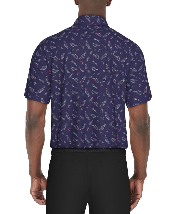 Solarized Golf Print Golf Polo (Clematis Blue) 