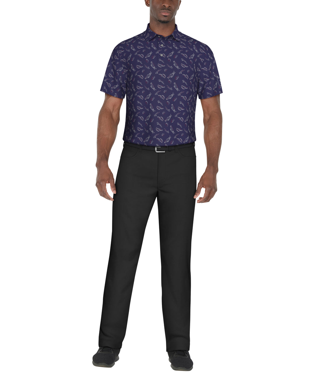 Solarized Golf Print Golf Polo (Clematis Blue) 