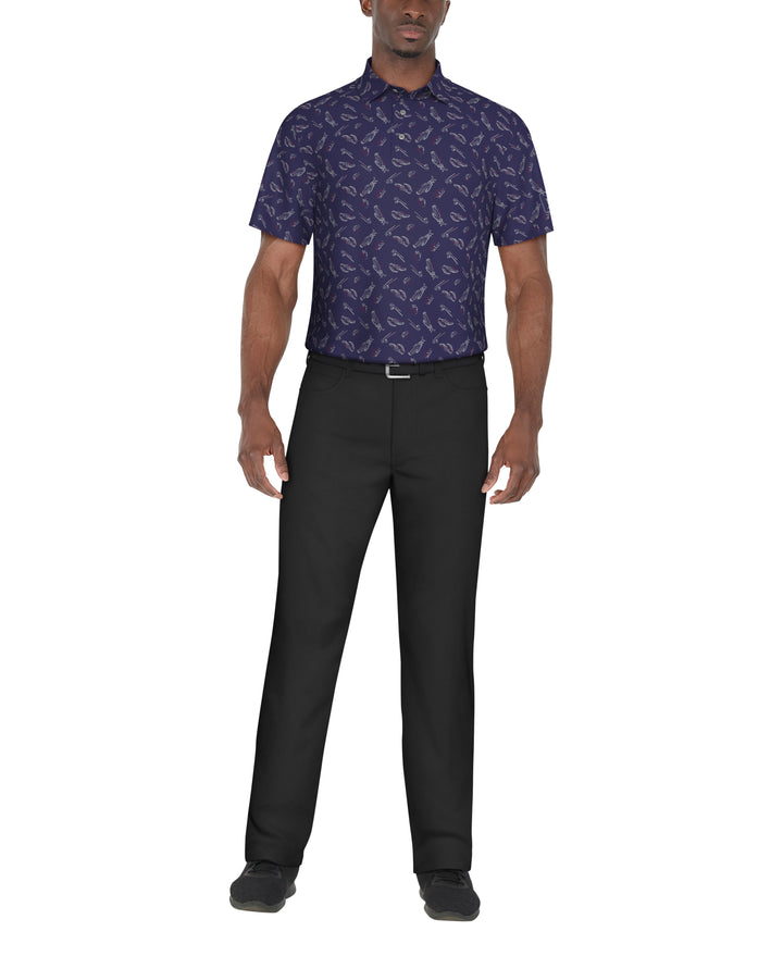 Solarized Golf Print Golf Polo (Clematis Blue) 
