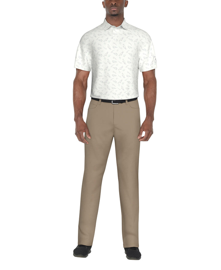 Solarized Golf Print Golf Polo (Bright White) 