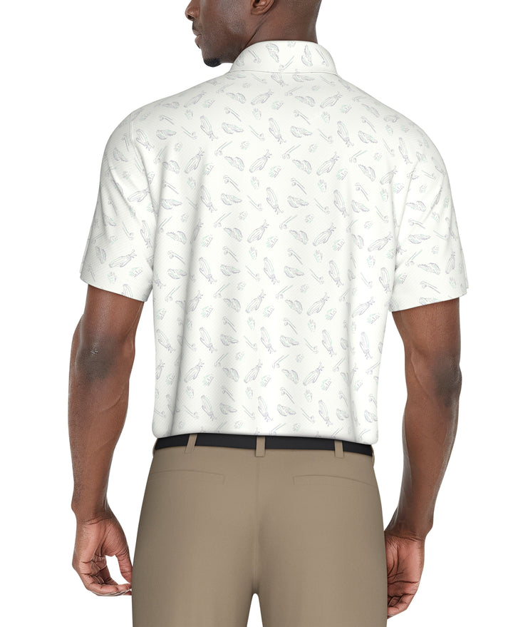 Solarized Golf Print Golf Polo (Bright White) 