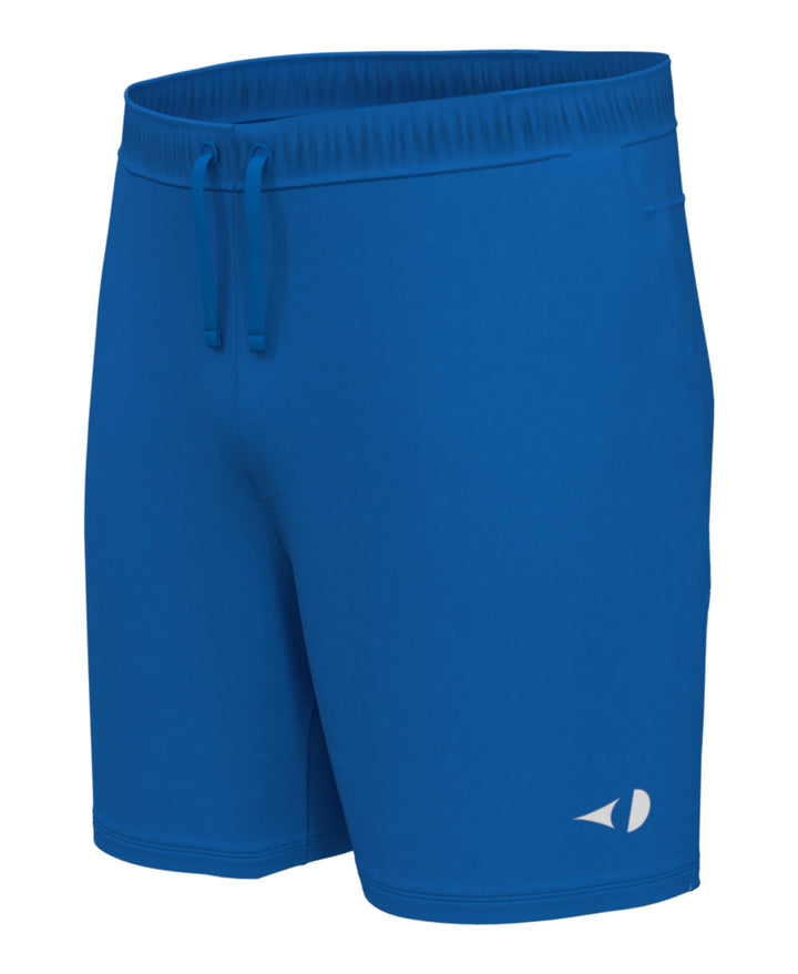 Solid Athletic Tennis Short with Drawstring (Electric Bl Lemonade) 