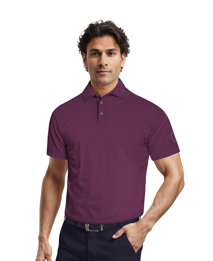 Solid Cooling Texture Golf Polo (Dark Purple) 