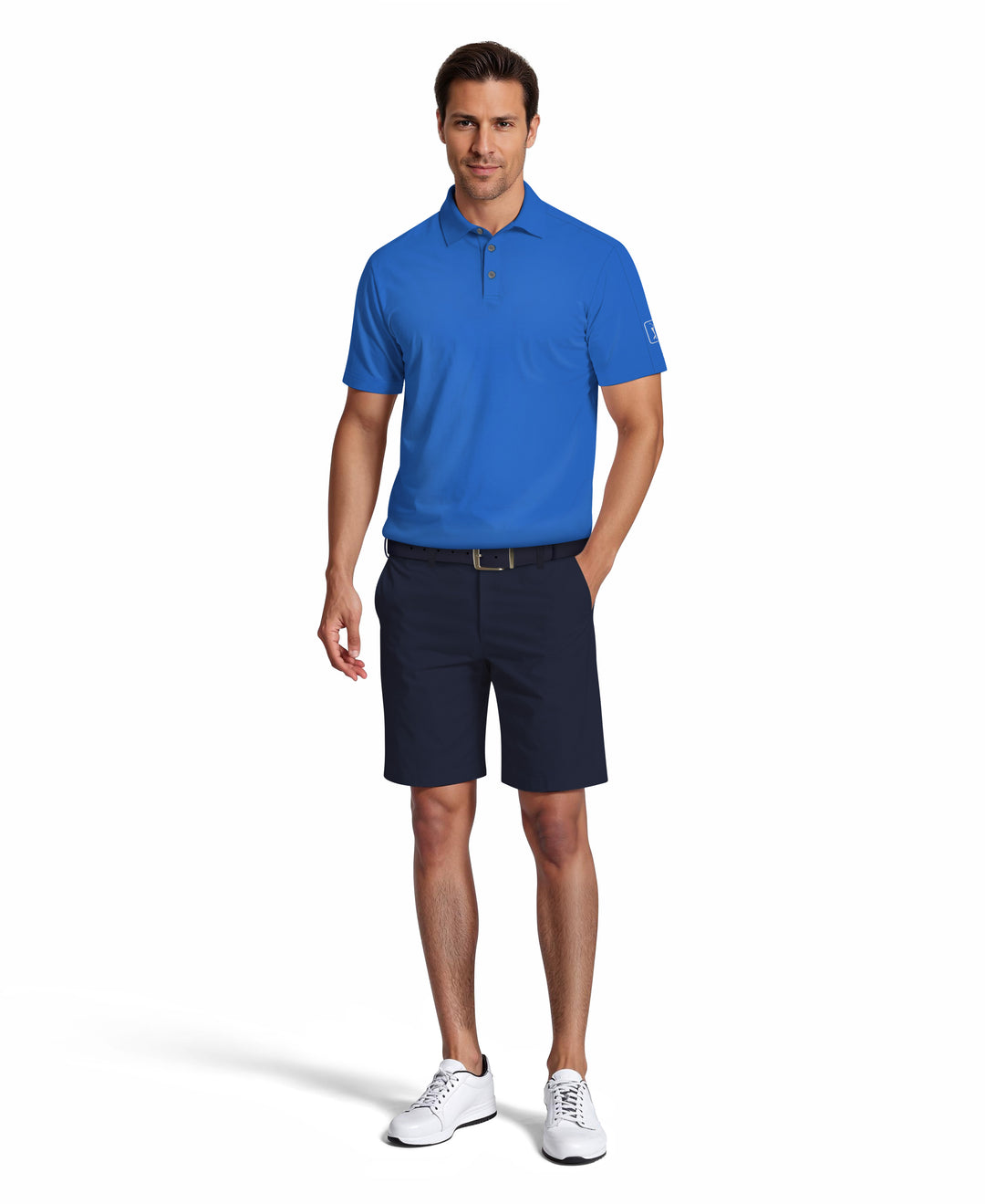 Solid Cooling Texture Golf Polo (Indigo Bunting) 