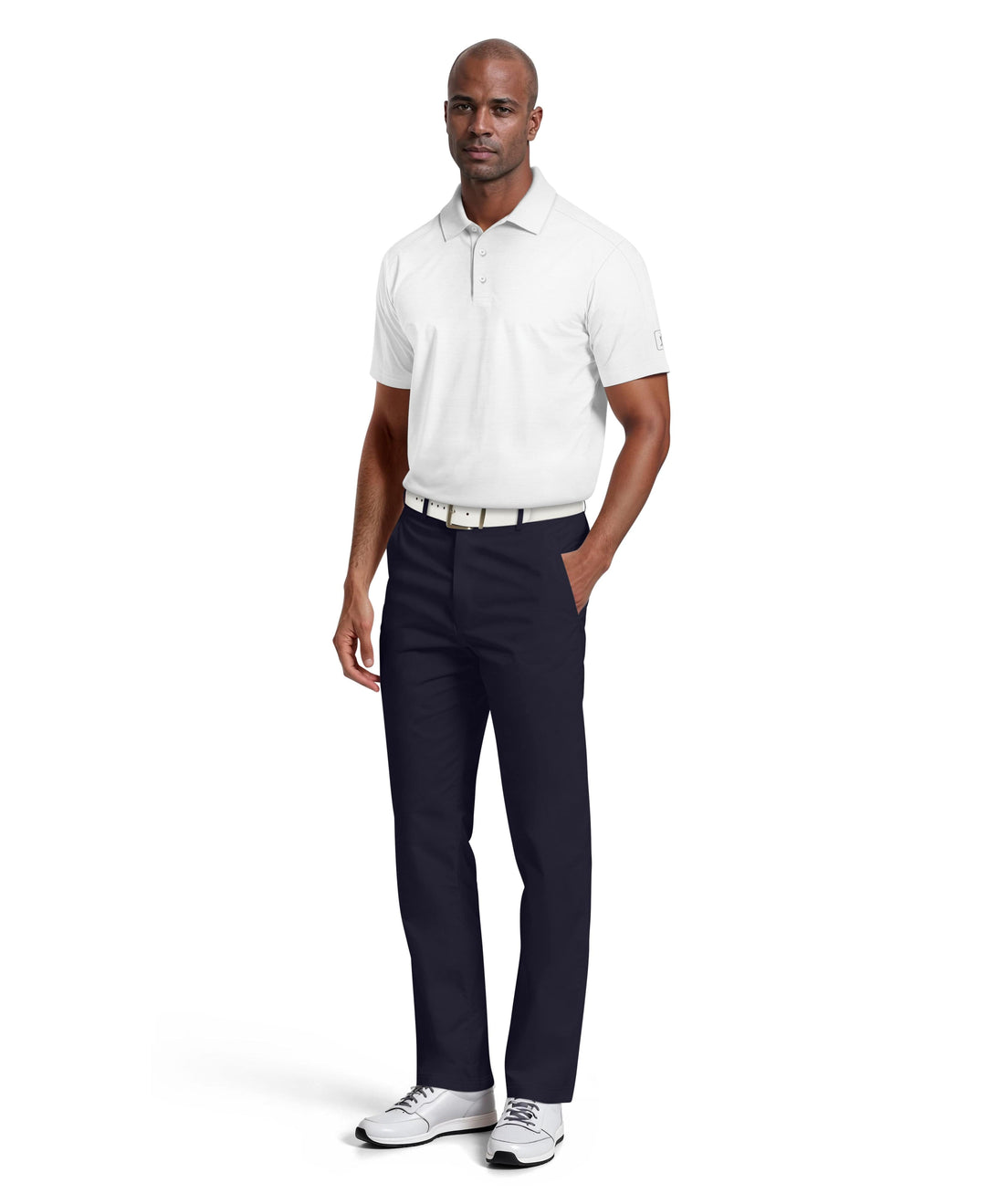 Solid Cooling Texture Polo (Bright White) 