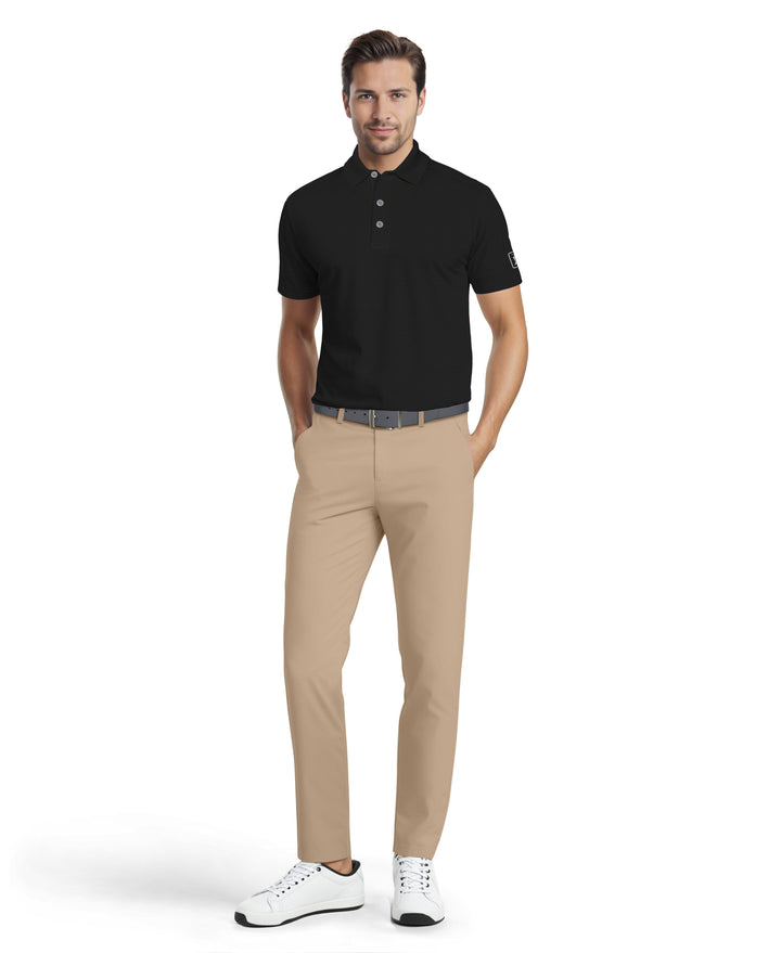 Solid Cooling Texture Polo (Caviar) 