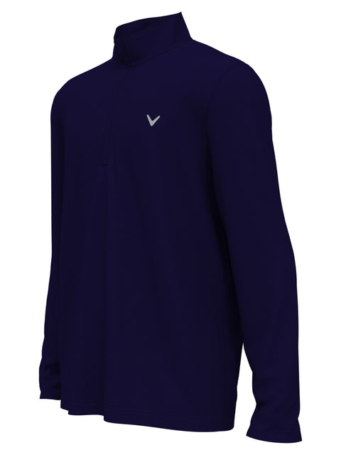 Mens Solid Sun 1/4 Zip Pullover (Peacoat) 
