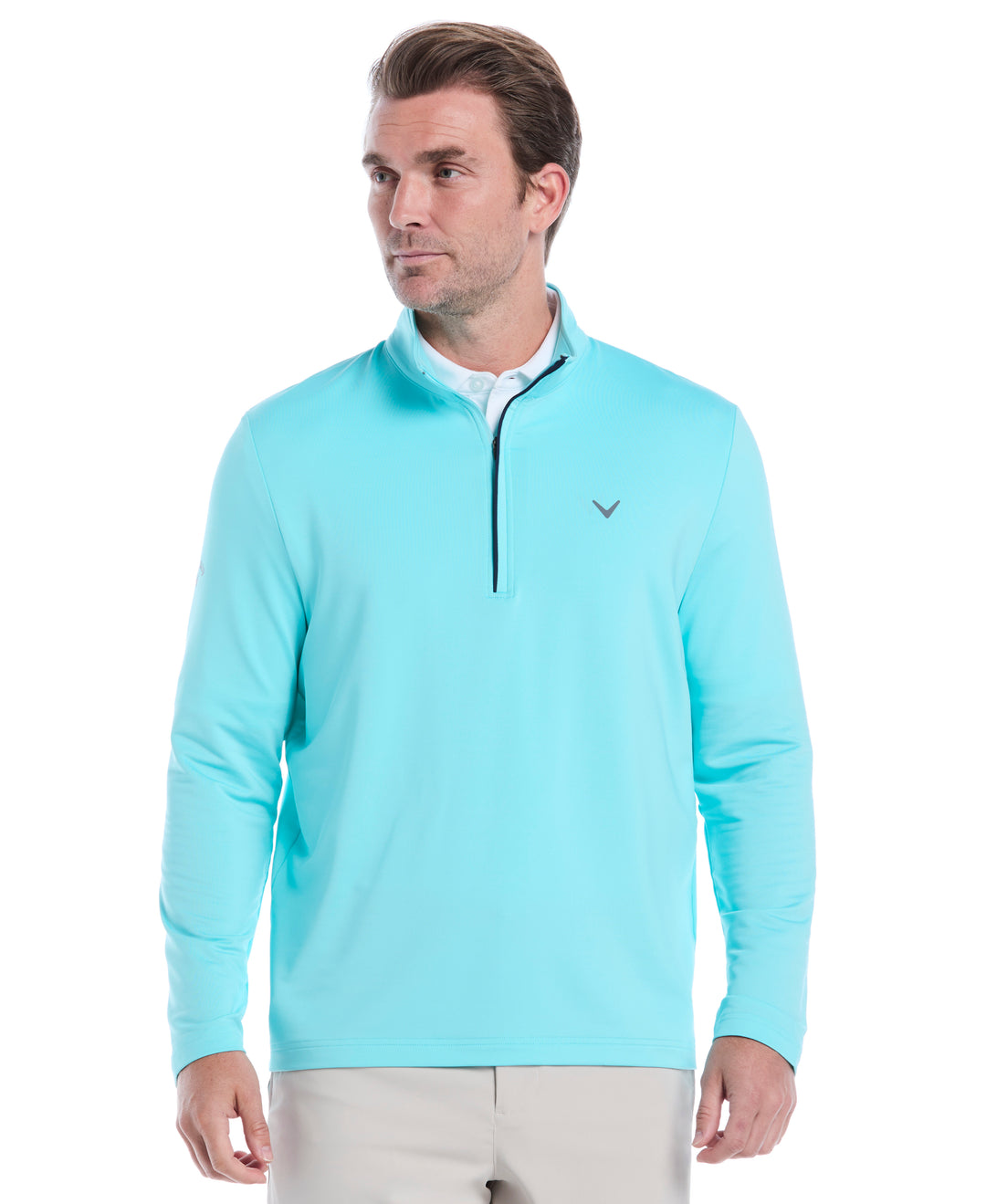 Mens Solid Sun 1/4 Zip Pullover (Blue Radiance) 