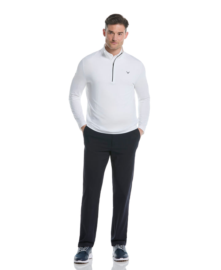 Solid Sun Protection 1/4 Zip Golf Pullover (Bright White) 