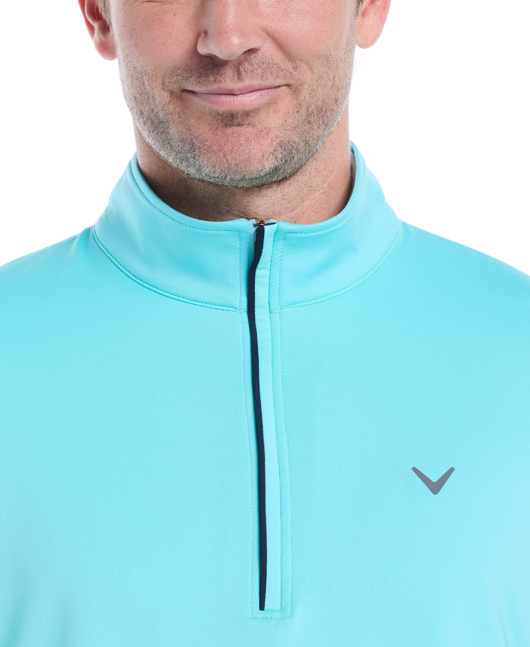 Mens Solid Sun 1/4 Zip Pullover (Blue Radiance) 