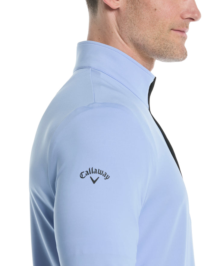 Mens Solid Sun 1/4 Zip Pullover (Chambray) 