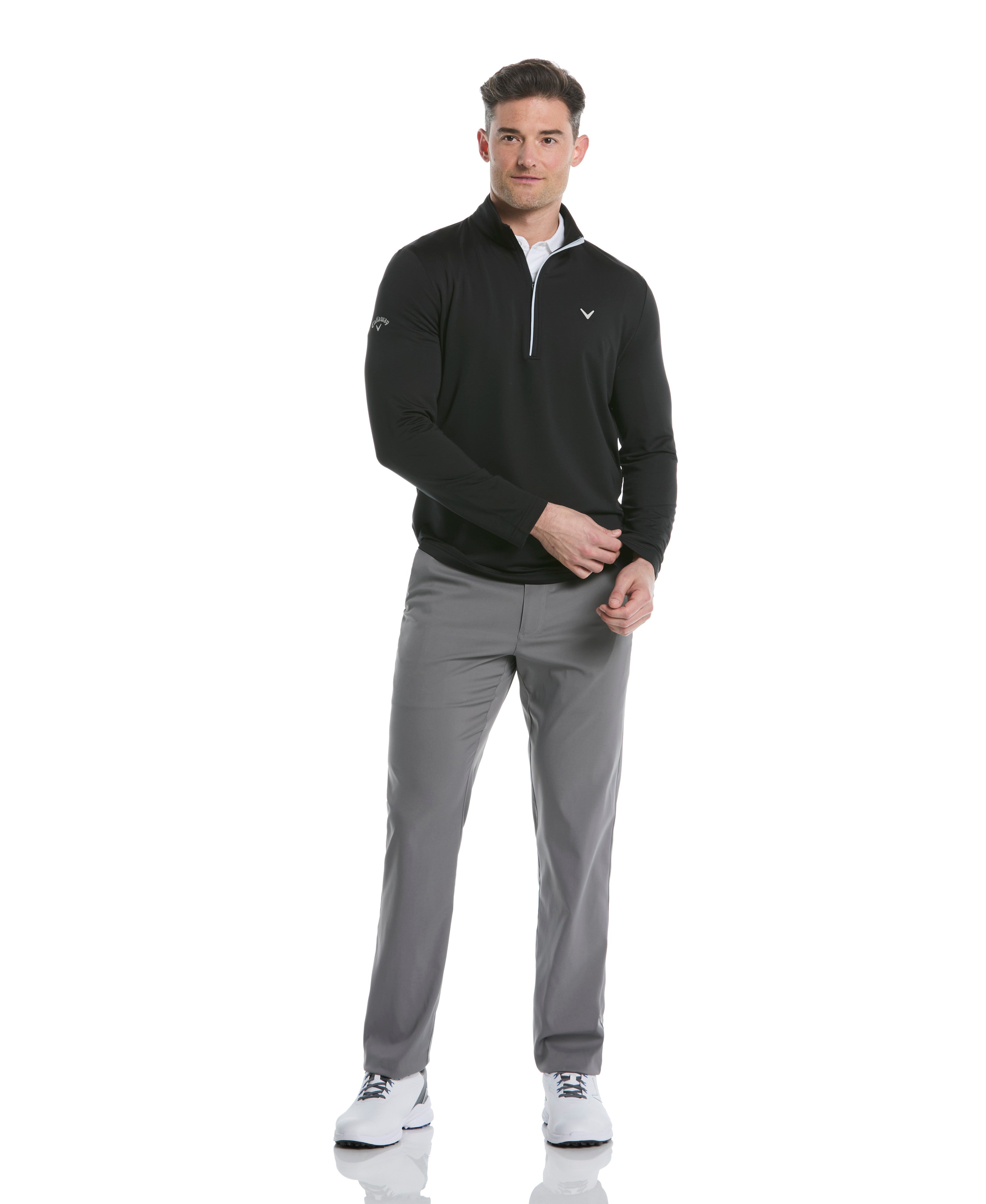 Men's Solid Sun Protection Quarter Zip Golf Pullover – Golf