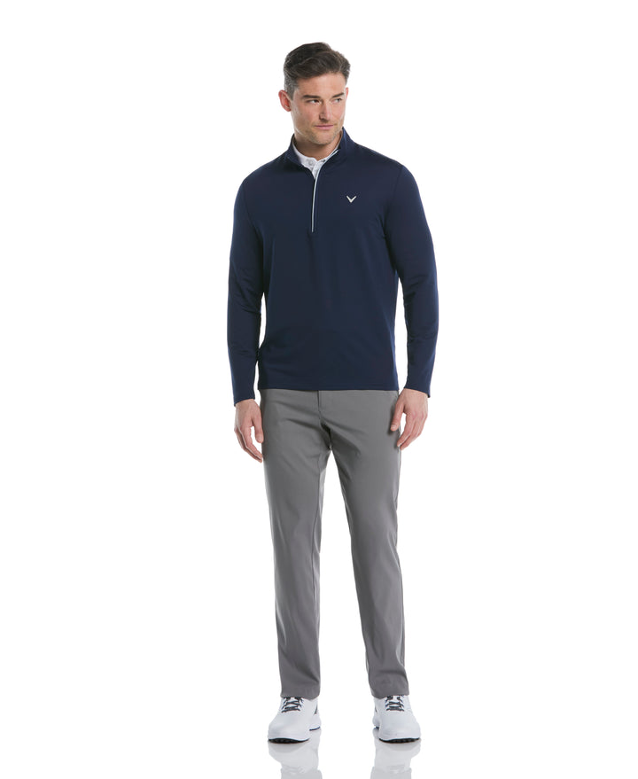 Mens Solid Sun 1/4 Zip Pullover (Peacoat) 