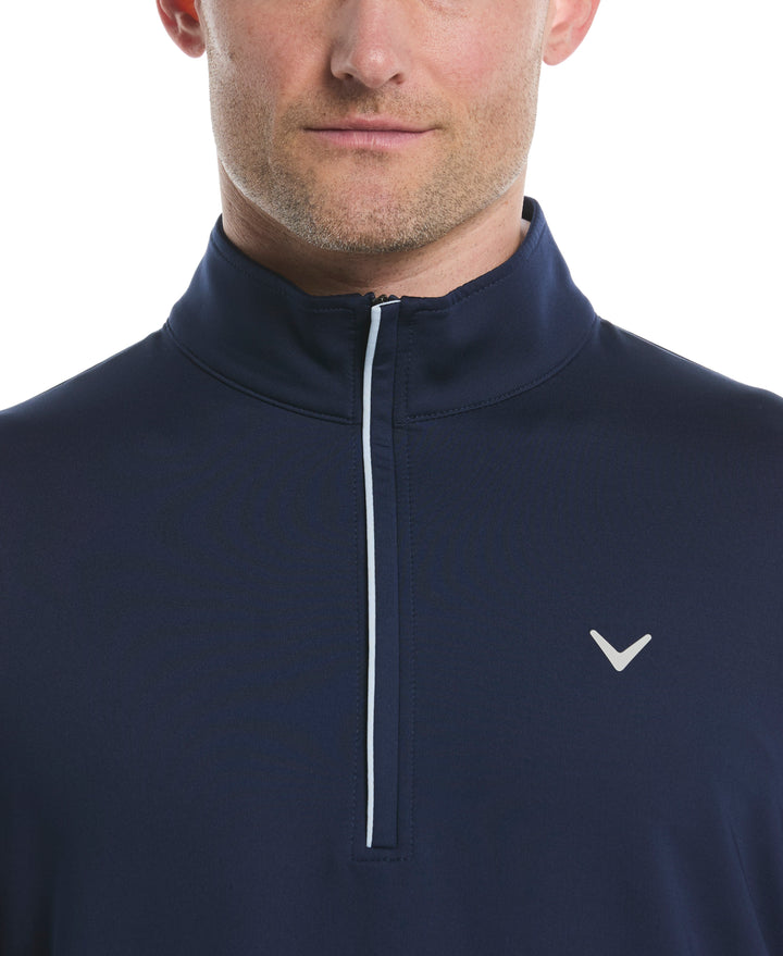 Mens Solid Sun 1/4 Zip Pullover (Peacoat) 