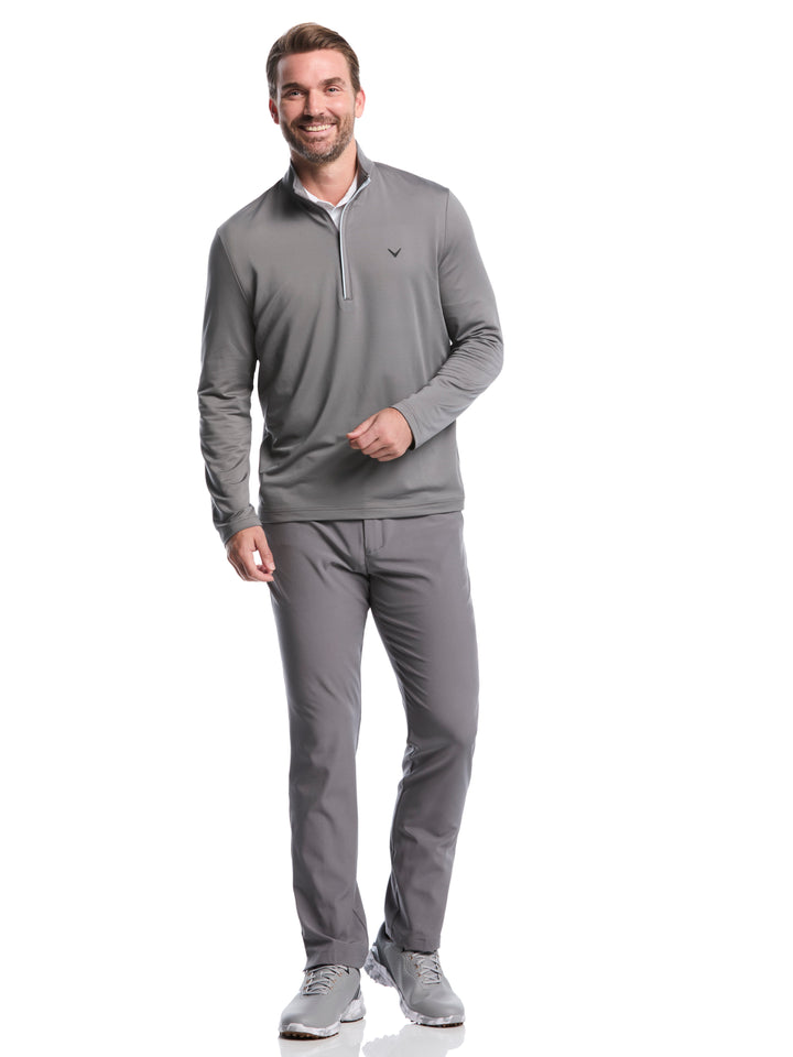 Men's Solid Sun Protection Quarter Zip Golf Pullover