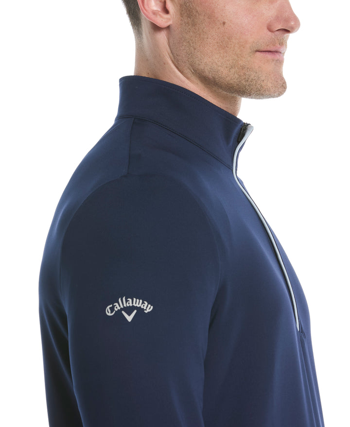 Mens Solid Sun 1/4 Zip Pullover (Peacoat) 