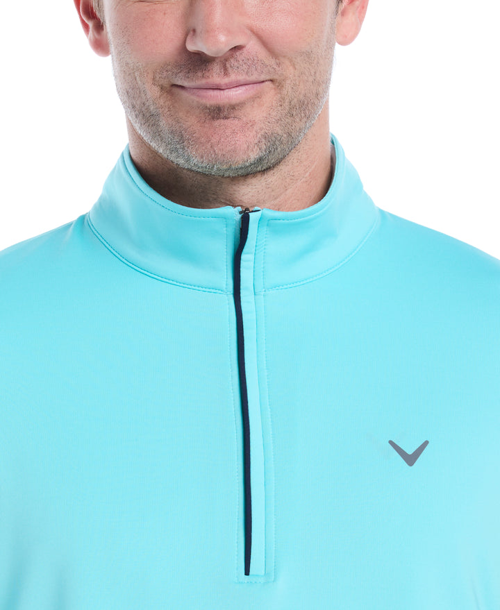 Mens Solid Sun 1/4 Zip Pullover (Blue Radiance) 