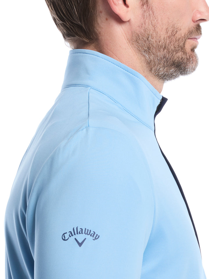 Men's Solid Sun Protection Quarter Zip Golf Pullover