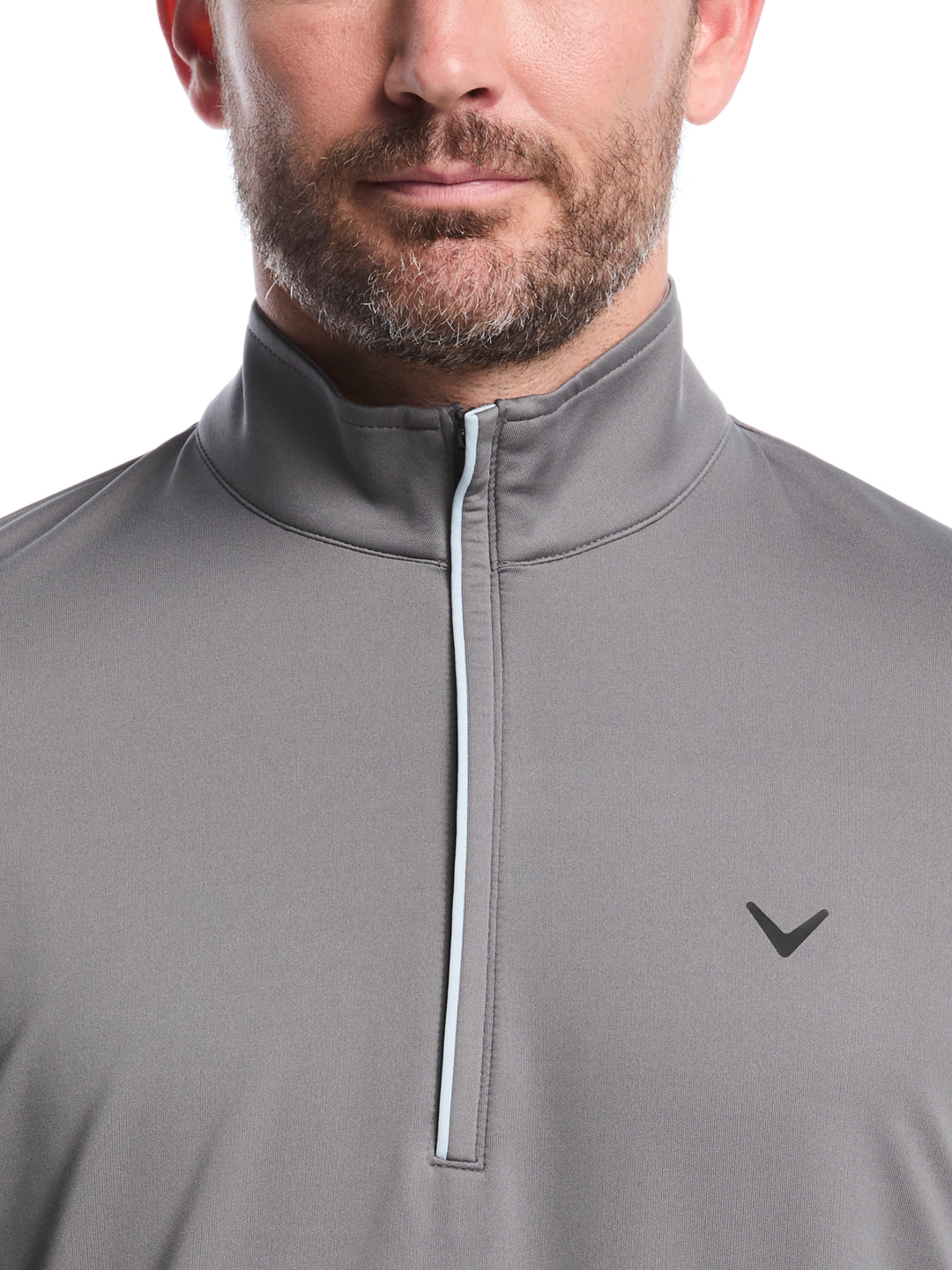 Men's Solid Sun Protection Quarter Zip Golf Pullover