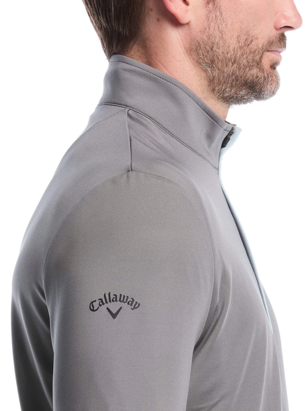 Men's Solid Sun Protection Quarter Zip Golf Pullover