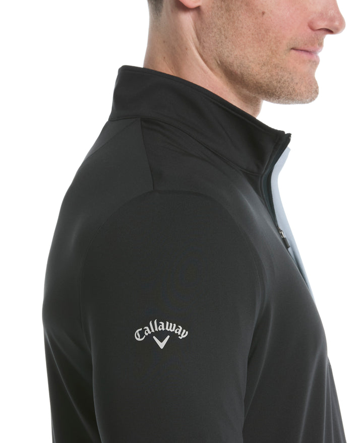 Solid Sun Protection 1/4 Zip Golf Pullover (Caviar) 