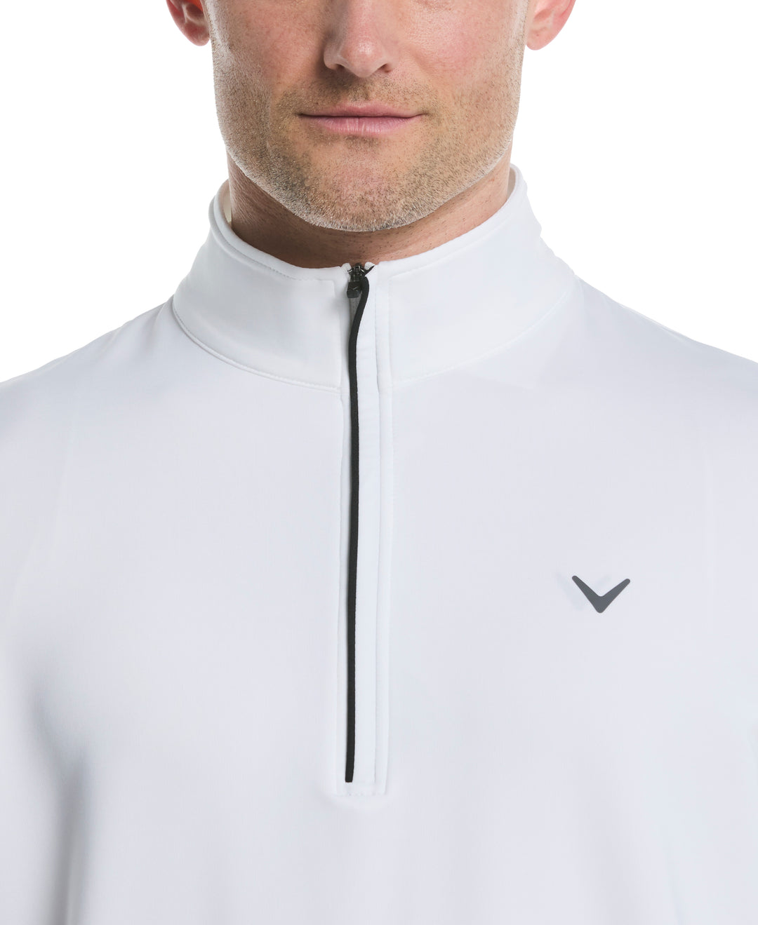 Solid Sun Protection 1/4 Zip Golf Pullover (Bright White) 