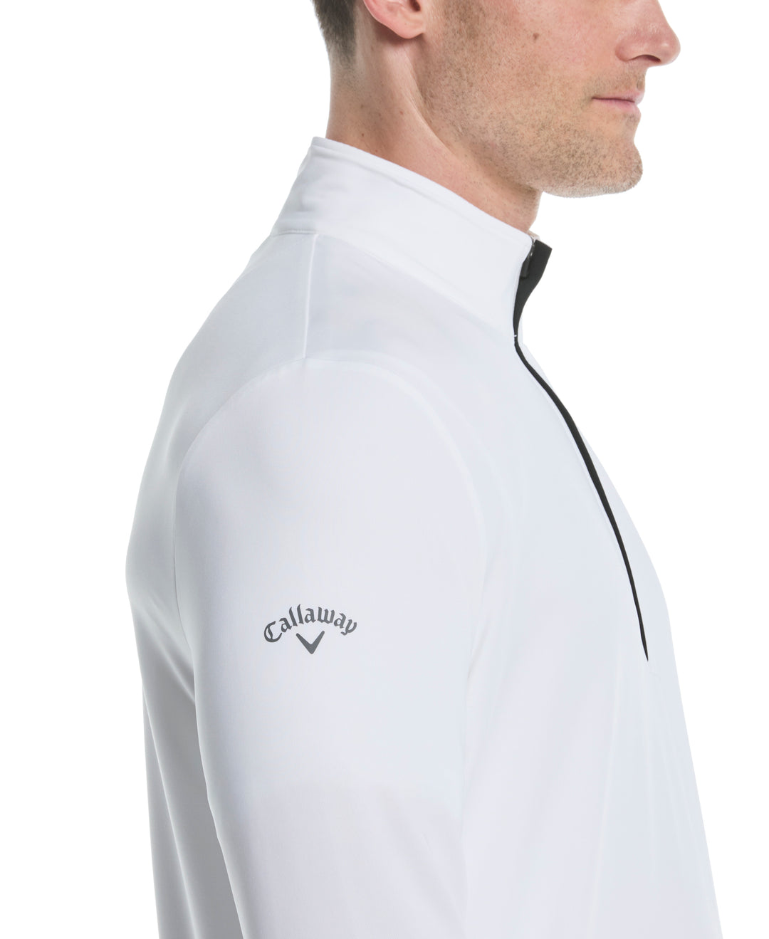 Solid Sun Protection 1/4 Zip Golf Pullover (Bright White) 