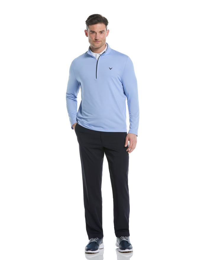 Mens Solid Sun 1/4 Zip Pullover (Chambray) 