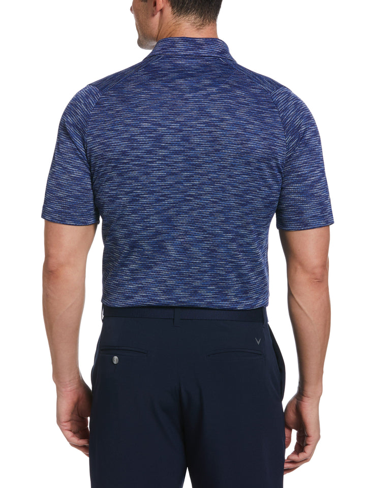 Space Dye Chevron Jacquard Golf Polo (Mazarine Blue) 