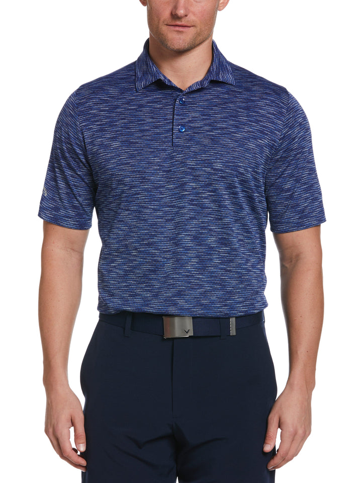 Space Dye Chevron Jacquard Golf Polo (Mazarine Blue) 