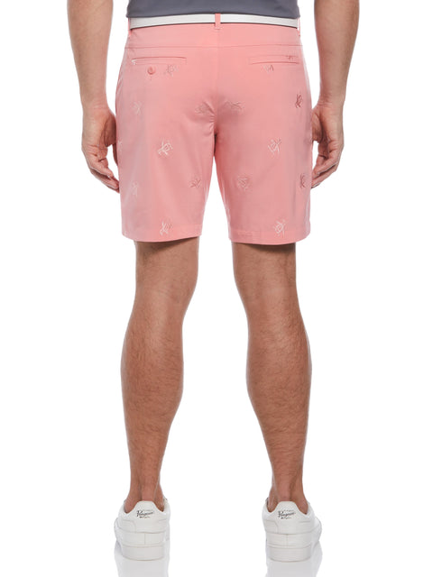 Men's Space Dye Embriodered Golf Shorts