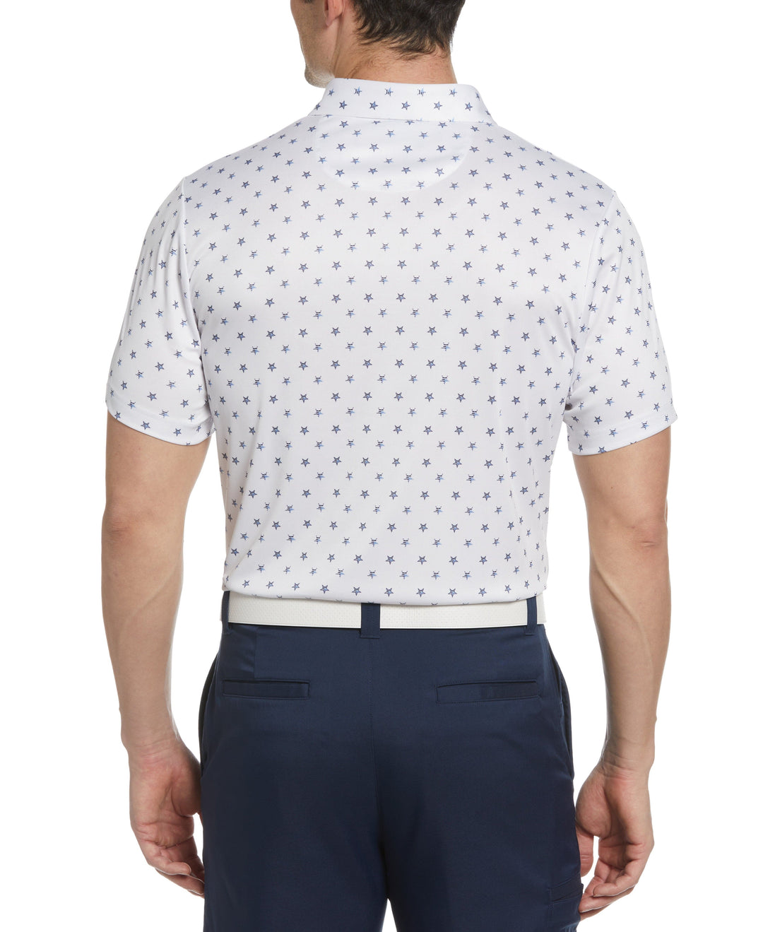 Stars and Stripes Print Golf Polo (Bright White) 