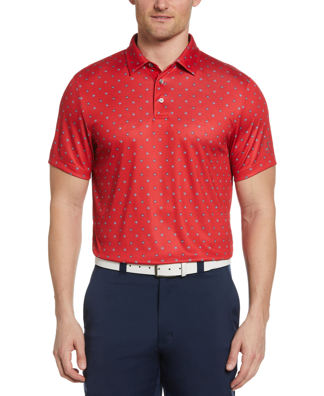 Stars and Stripes Print Golf Polo (True Red) 