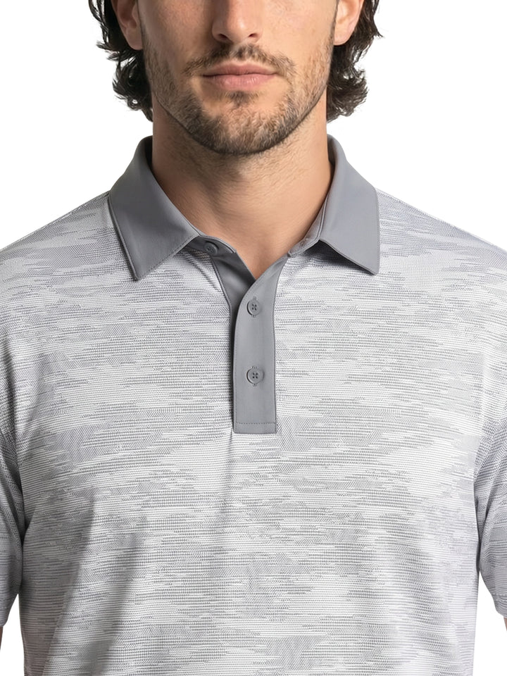 Men's Stitched Camo Printed Polo