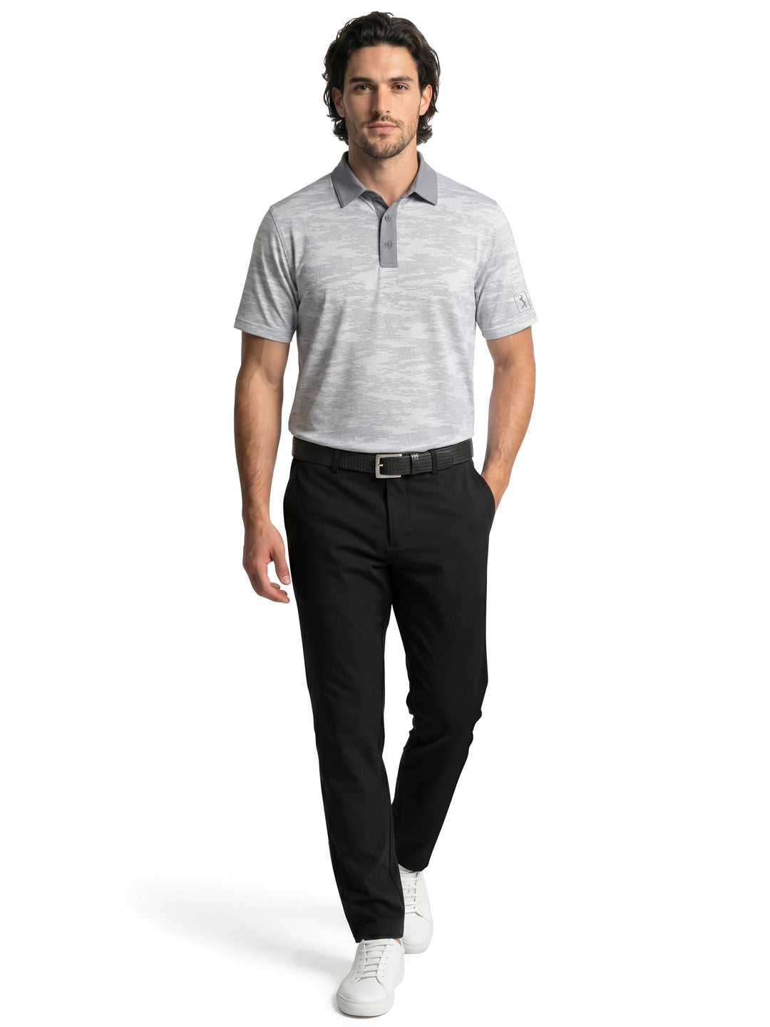 Men's Stitched Camo Printed Polo